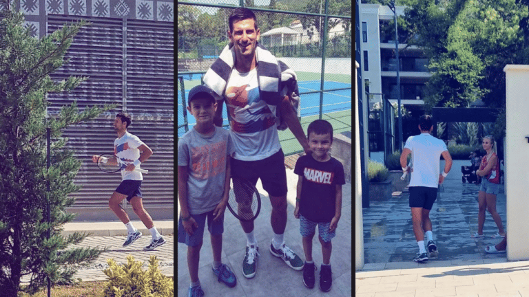 djokovic entrainement avec sa famille