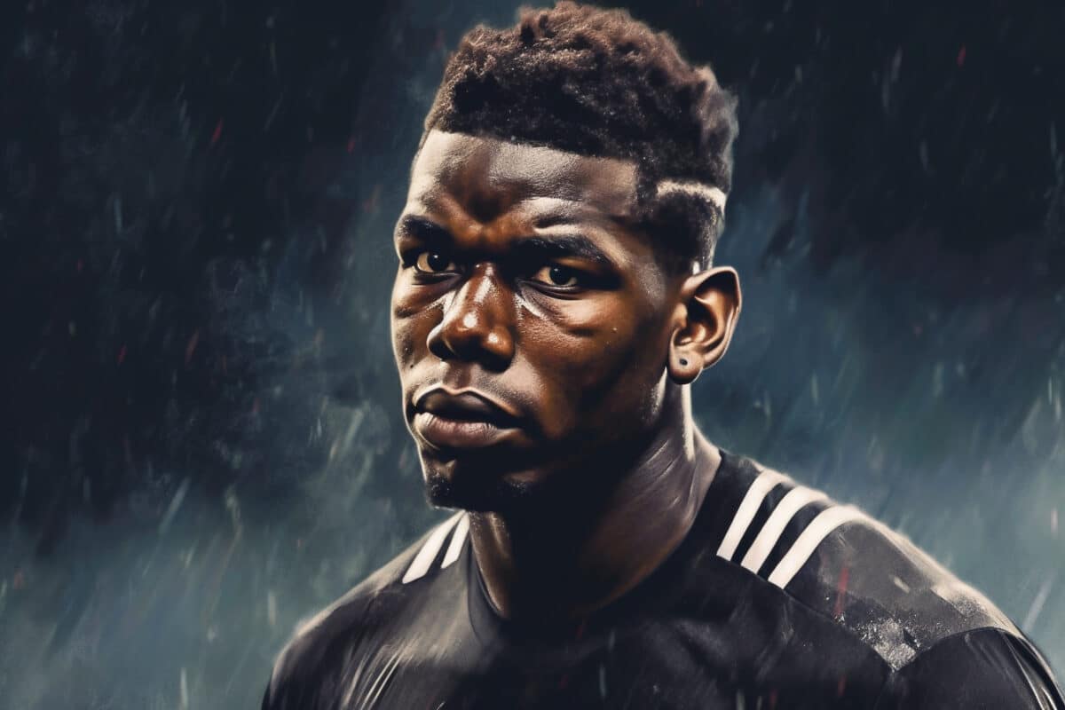 paul pogba, football player, sad, photorealistic