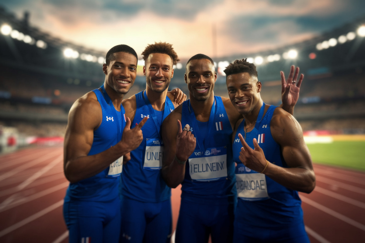 Quatre athlètes françaises célèbrent leur qualification en finale des relais mondiaux