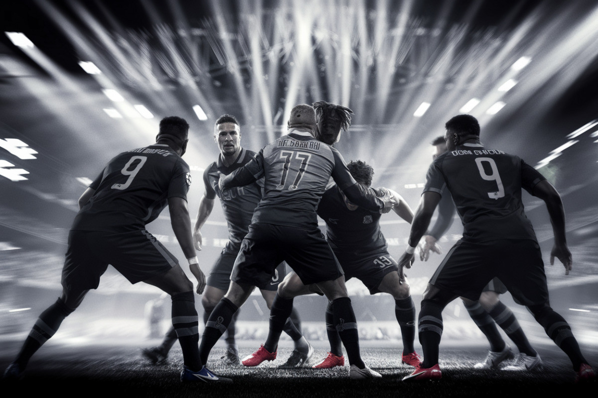 Supporters girondins enthusiastes dans les tribunes du stade de Bordeaux, affichage plein