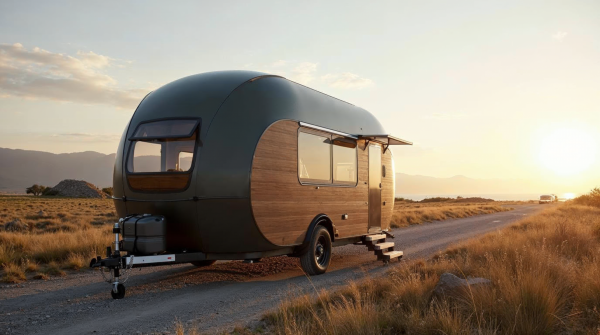 Oliver Travel Trailers vise le camping off-grid avec une caravane egg renforcée: Dans ce segment, l'esthétique ne fait pas tout. Les caravanes egg en composite et fibre de verre se distinguent par une coque qui joue sur la durabilité et la résistance, avec une image de produit sol - illustration
