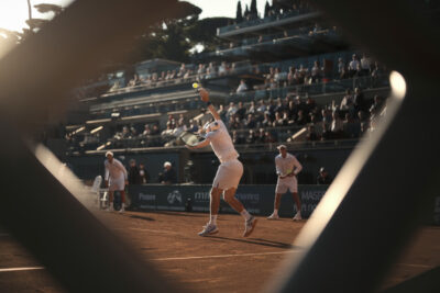 Joueurs de tennis en compétition sur les courts du Masters 1000 de Rome