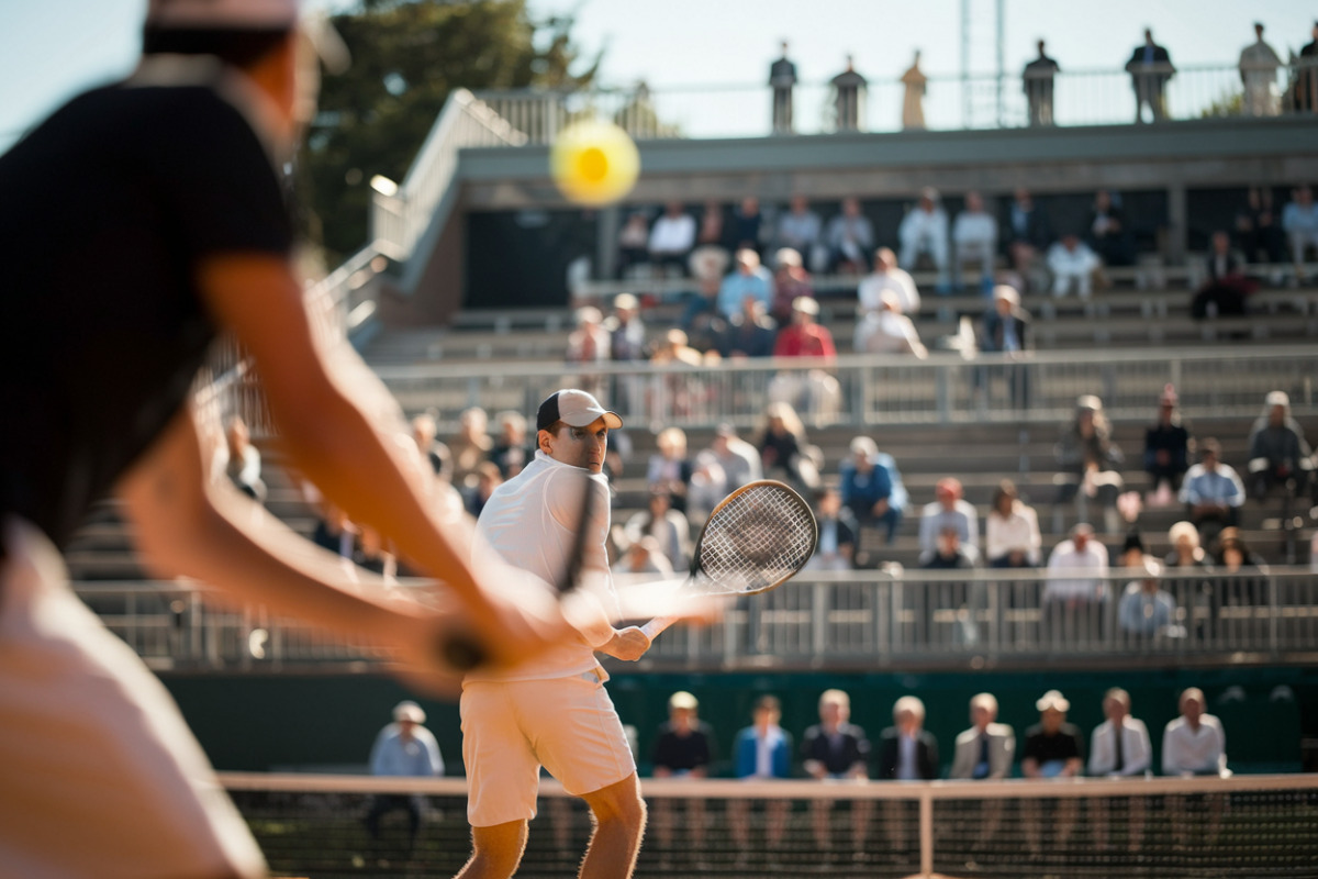 Joueur de tennis Basilashvili en action sur court de terre battue à Rome
