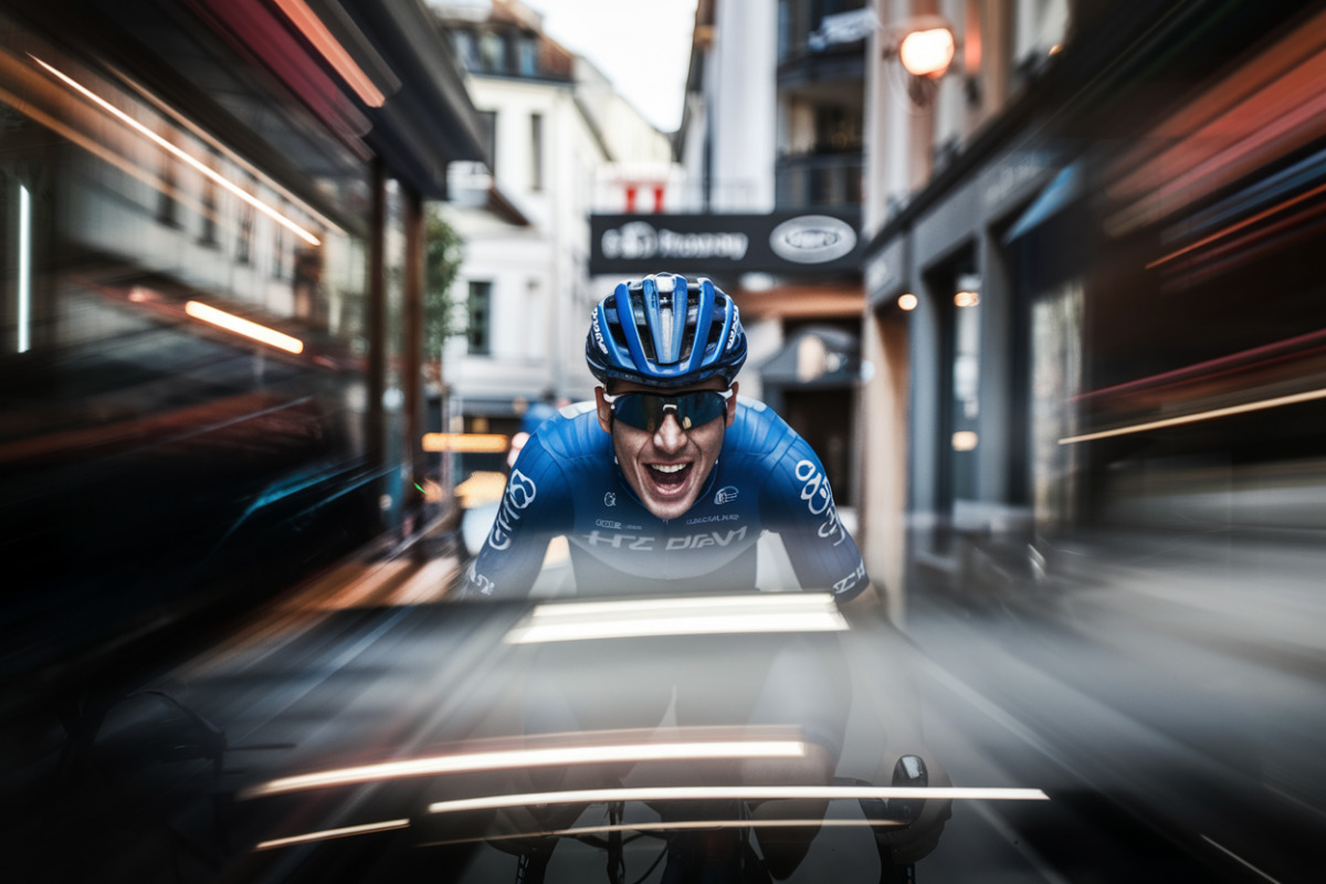 Yannis Voisard en action lors d'une étape du Tour de Romandie à vélo