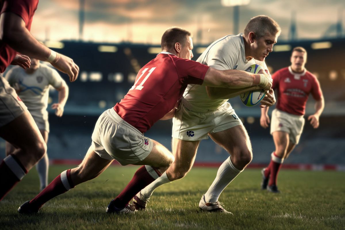 Blasco-Baqué en position arbitre dirigeant un match de rugby de l'USAP.