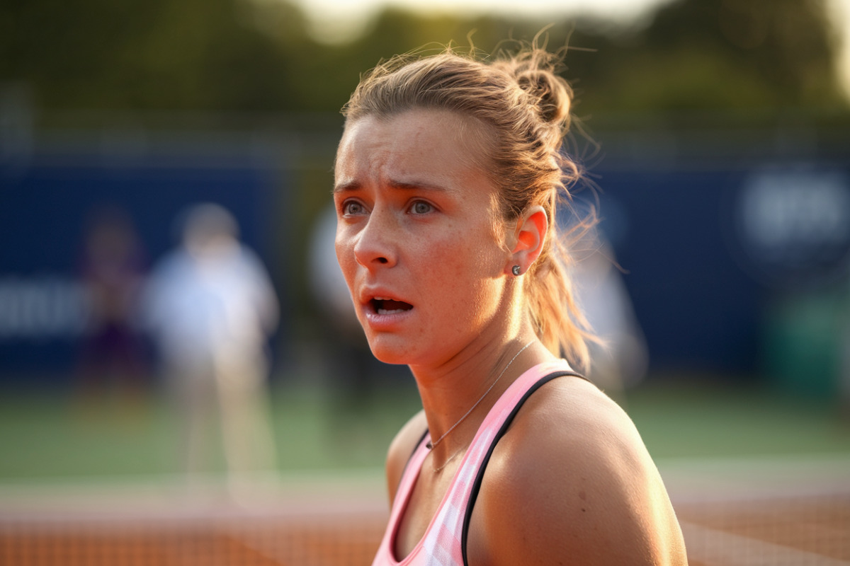 Mirra Andreeva, dix-neuf ans, tenant son trophée Grand Chelem, affichant une expression étrangement neutre et réservée.