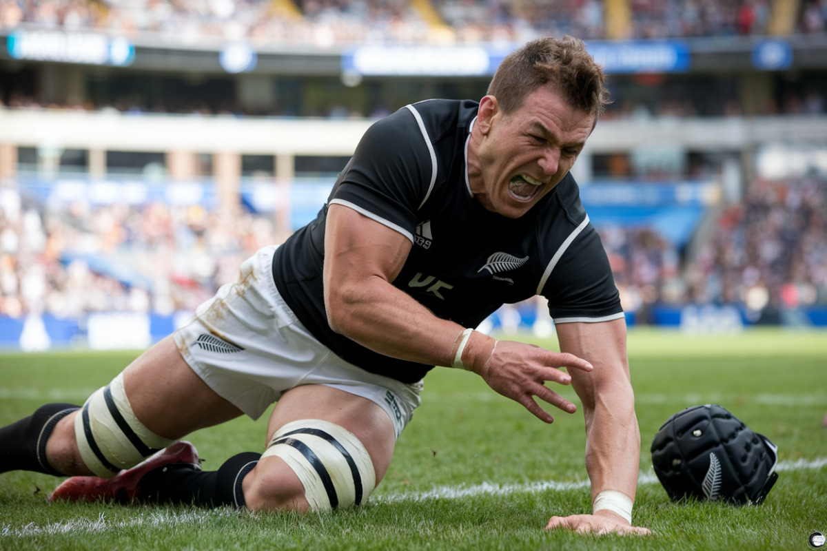 Les All Blacks célèbrent leur victoire 7-5 contre les Bleus au rugby à 7.