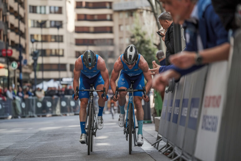 Coureurs français en tenue de cyclisme discutant des changements d'effectif pour le Tour.