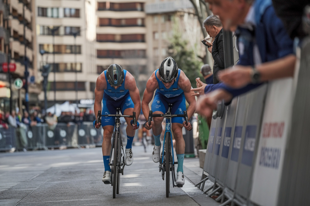 Coureurs français en tenue de cyclisme discutant des changements d'effectif pour le Tour.