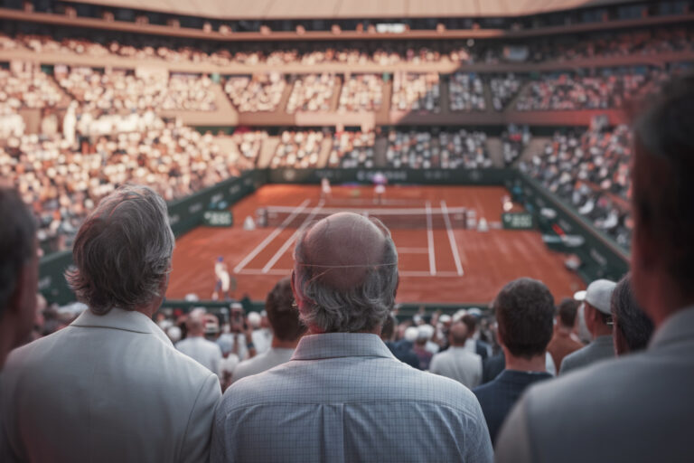 Rafael Jodar en tenue de tennis à Roland-Garros accompagné de son père