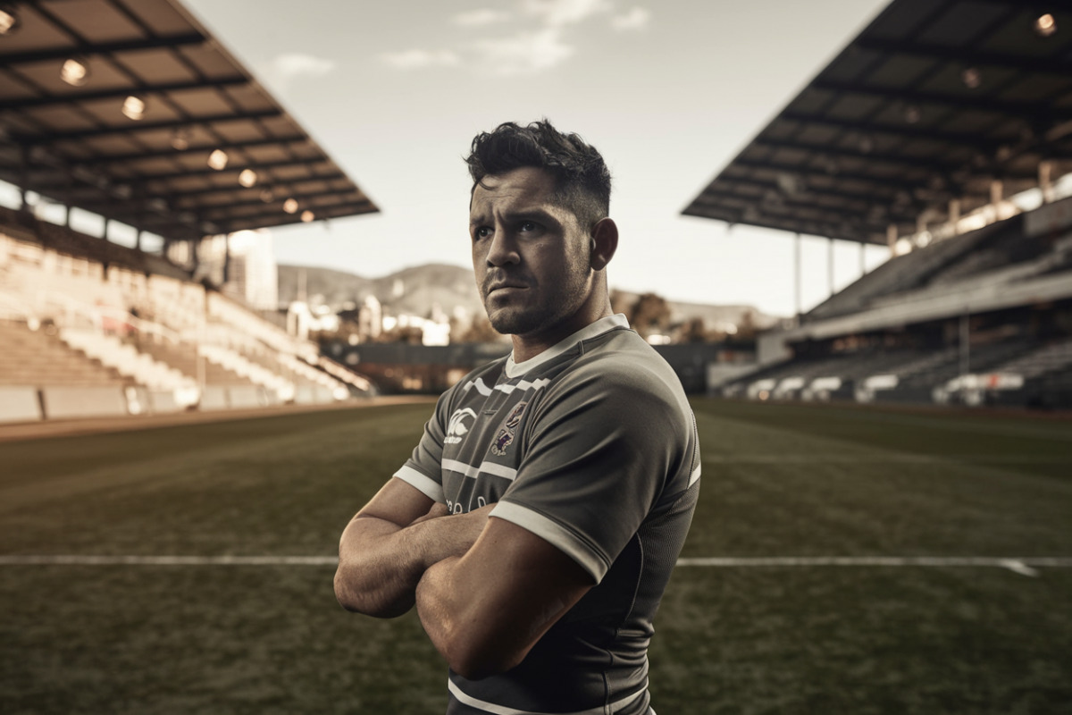 Esteban Capilla, leader du rugby bayonnais, adressant un message motivant à son équipe.