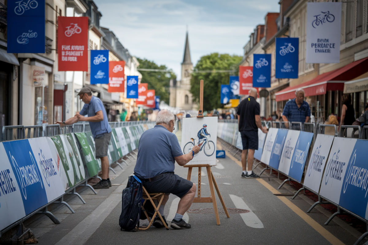 Tour de France 2026, Périgueux ville départ, 1 peintre, Jean-Michel Linfort fait fureur sur le parcours