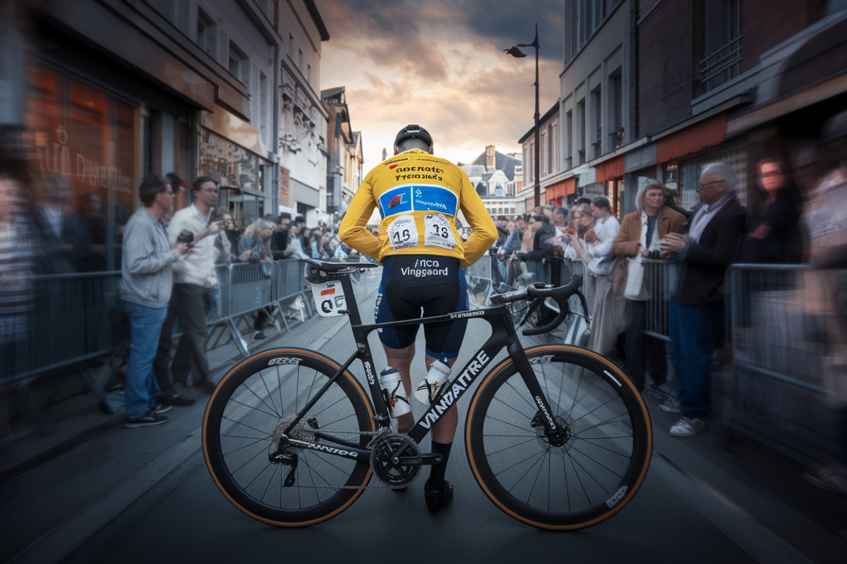 Vingegaard porteur du maillot jaune lors de la première étape du Tour de France 2026.