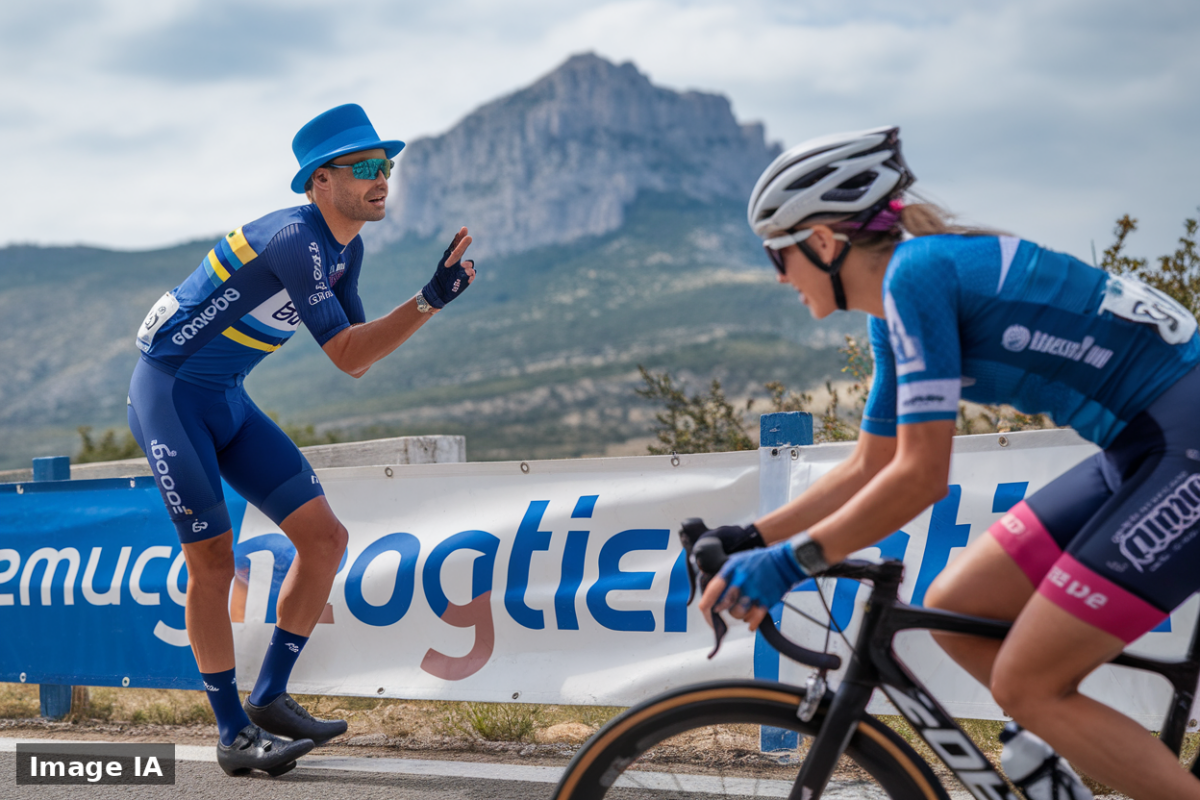 Tadej Pogacar en supporter discret au Tour de France femmes pour encourager Urska Zigart