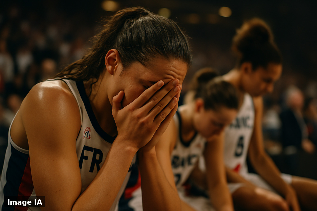 Les basketteuses françaises célèbrent leur médaille d'argent mondial à Berlin.