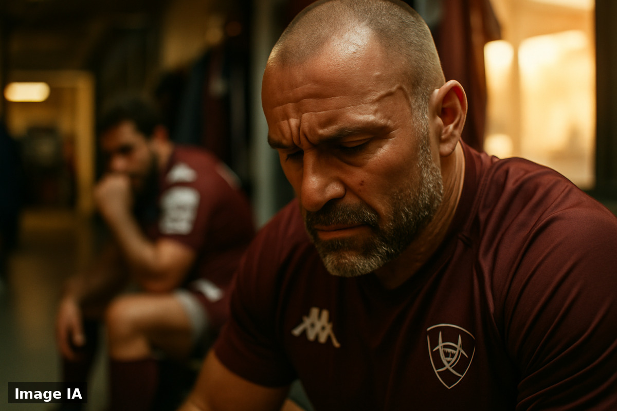Thibault Giroud quittant le centre d'entraînement de l'UBB après son licenciement.