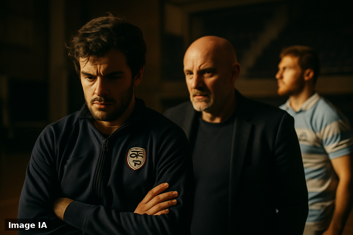 Joueurs de rugby en maillots de Toulouse, Bayonne et Bordeaux lors de transferts et prolongations contractuelles.