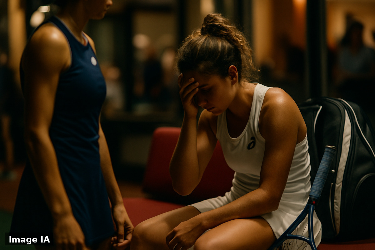Diane Parry défaite au filet par Sorana Cirstea lors du deuxième tour US Open.