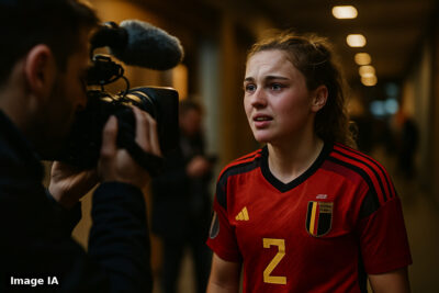 Mika Godts célèbre son premier essai au Stade Olimpico face à l'Italie.