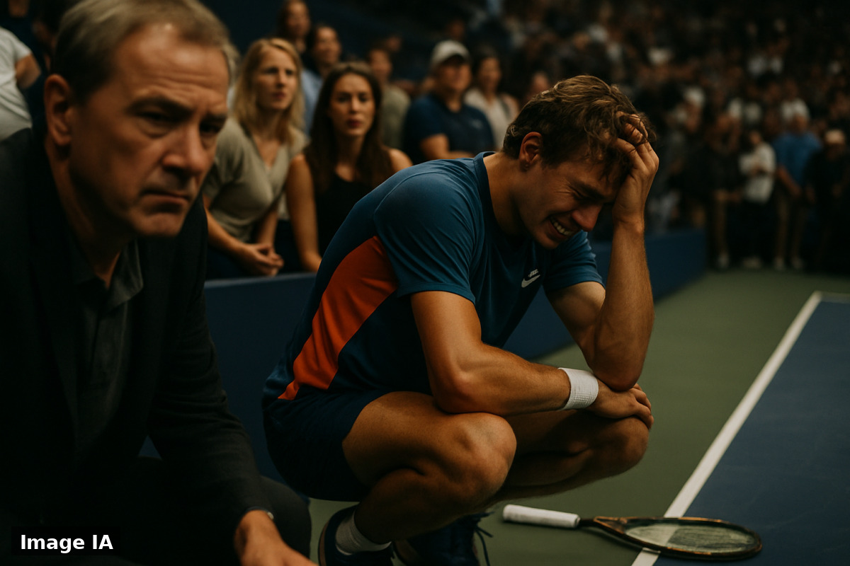 Arthur Gea jouant en huitièmes de finale de l'US Open après repêchage lucky loser.