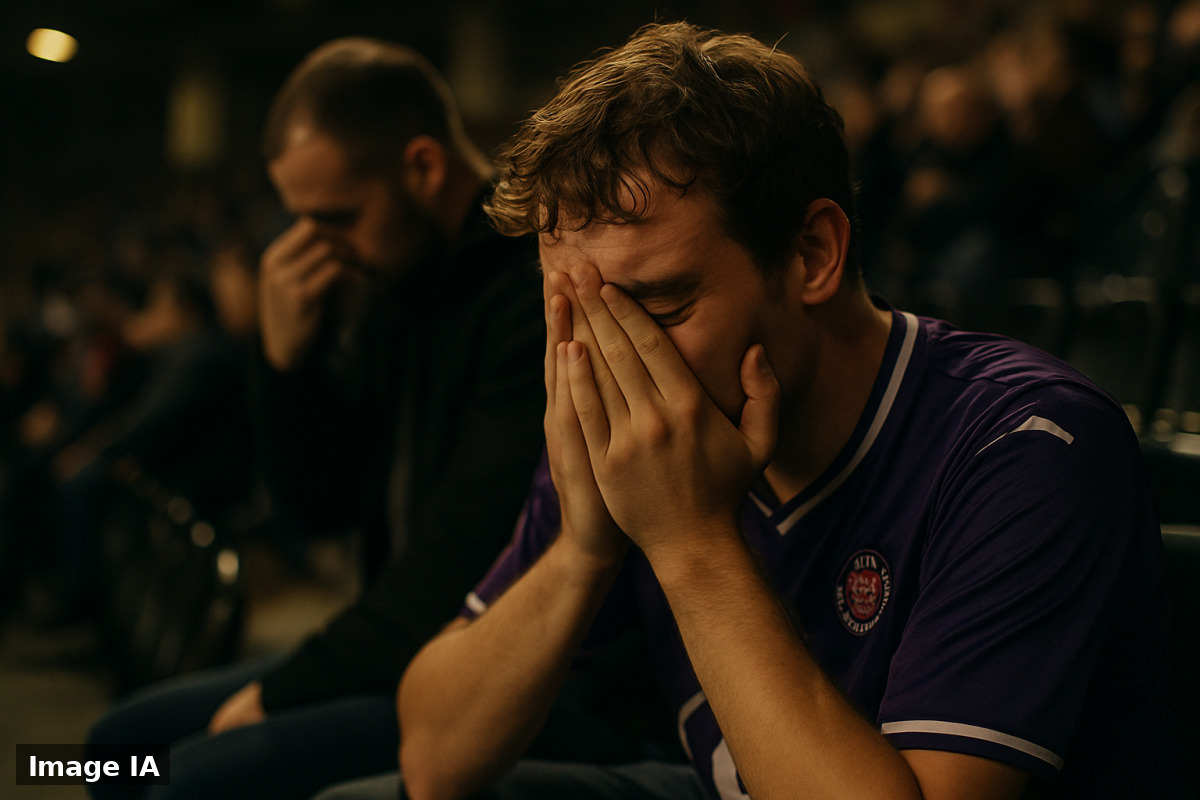 Les joueurs de Toulouse au combat sur le terrain face à Lille jeudi.