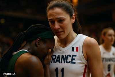 Les joueuses françaises célèbrent leur victoire écrasante contre le Nigeria à Berlin.