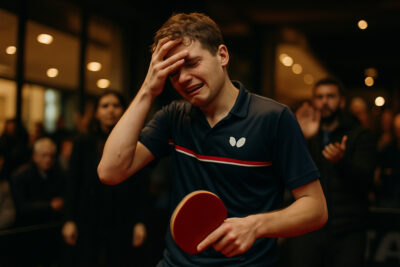 Félix Lebrun frappant une balle de tennis au WTT China Smash de Pékin.