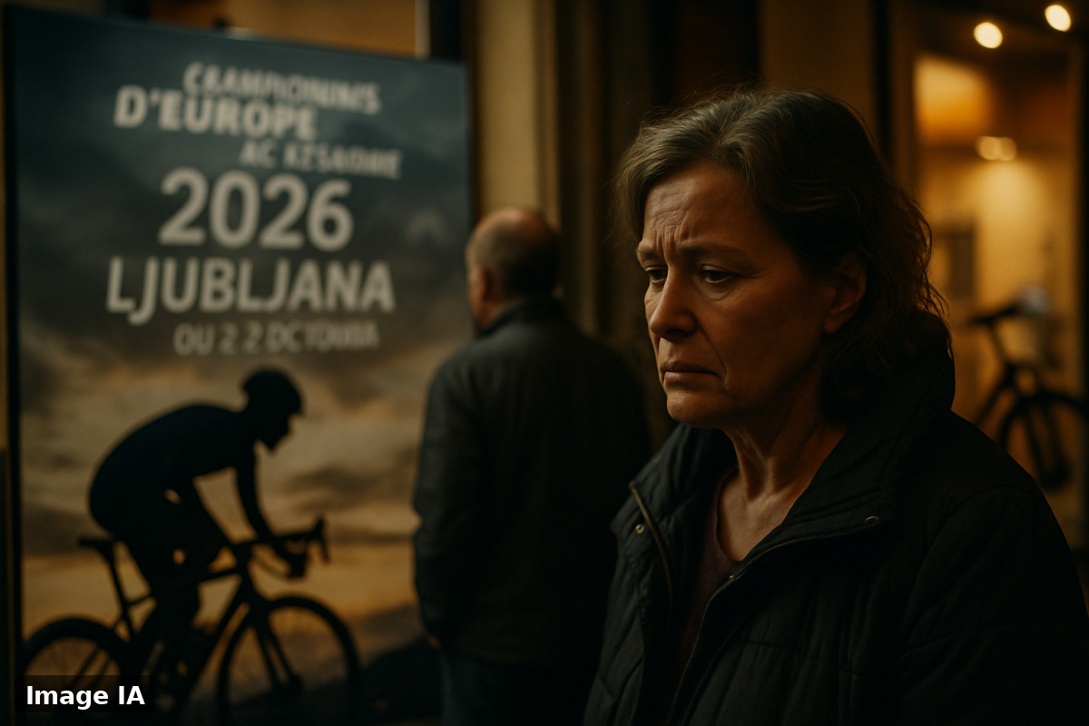 Cyclistes en compétition sur route à Ljubljana lors des Championnats d'Europe 2026.